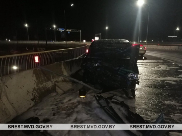 В Бресте ночью на Западном обходе произошло ДТП