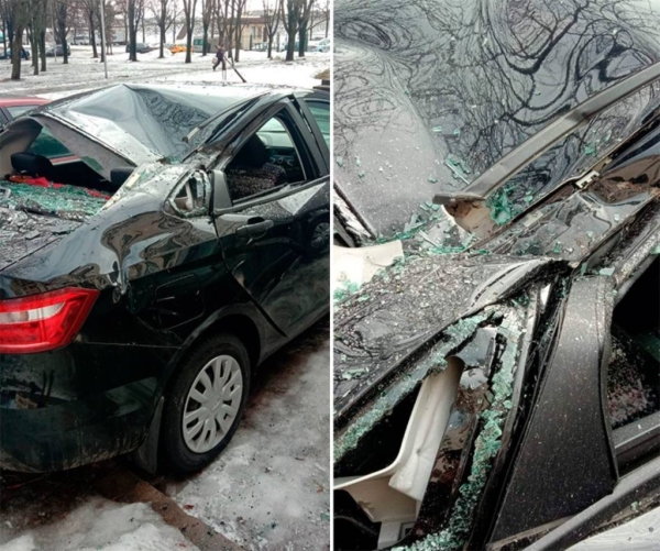 Дело об упавшей на машину с крыши дома бетонной балке. Владелица выиграла суд спустя год